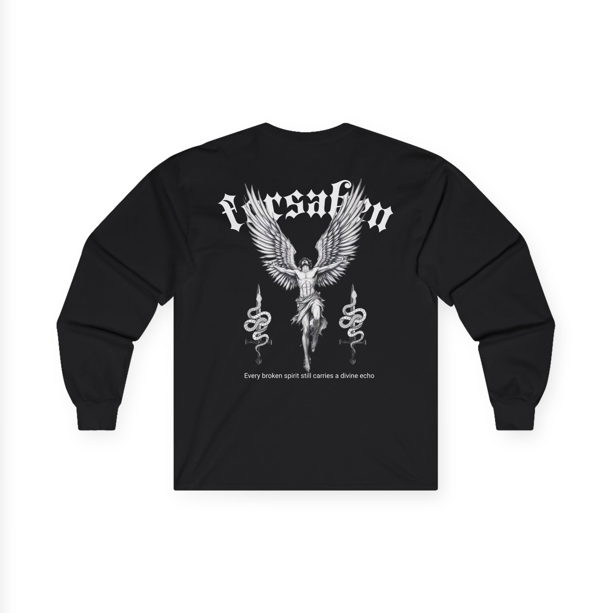 Forsaken Angel Long Sleeve Tee — Gothic Angel Graphic Shirt